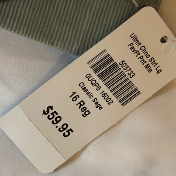 L.L. Bean Sage Green Favorite Fit Pants Women’s Regular Size 16 New #503733 - Picture 6 of 15